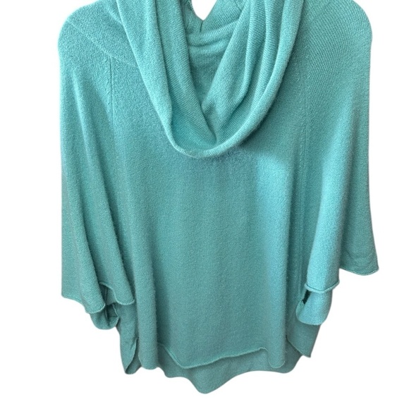 Cullen Sweaters - Cullen hi/lo  green cashmere sweater cowl neck M/L 100% poncho sweater